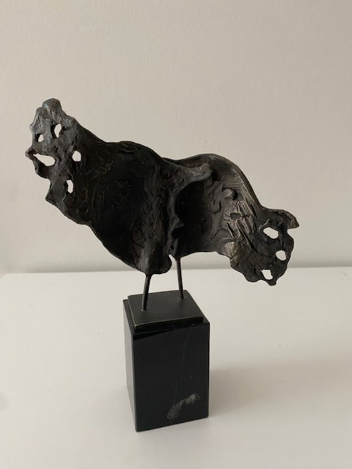 Bernadette Leijdekkers 1990 Prachtig Vormgegeven Sculptuur Van Twee Gezichten – beeldhouwkunst, Bronze (photo 2 of 5)