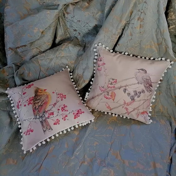 Image 1 of Taies d'oreiller Birds.faites à la main