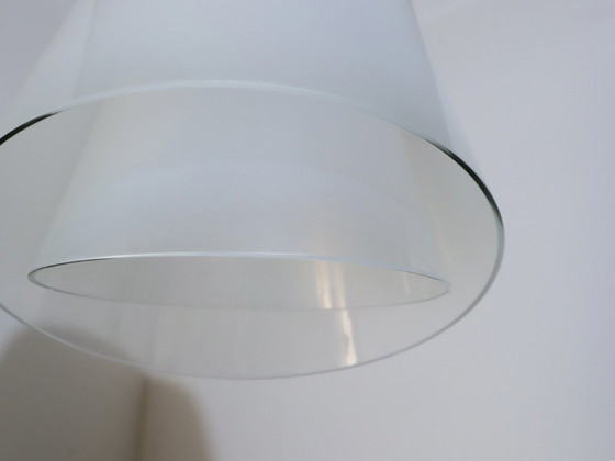 Image 1 of 1970s Murano glass "Giglio" double dome pendant lamp by LAMPERTI
