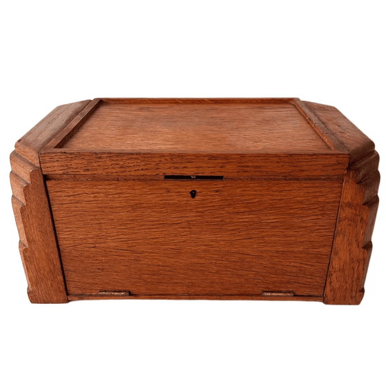 Image 1 of Vintage Amsterdam School cigar box oak Art Deco 1930s