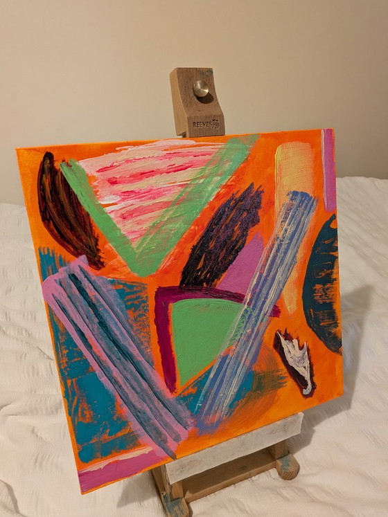 Image 1 of Nigel Waters Abstract Expressionist Painting 52 Acrylic On Canvas Board 30x30cm