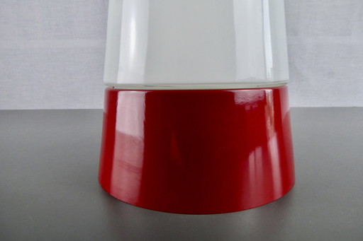 Beautiful stylish vintage ceiling light with red bakelite base