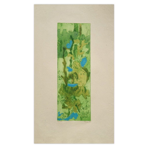 Monique PEHEM (BRETON-PROUTÉ) gravure signée Branches d'arbre 1985 – lithos zeefdrukken, Paper