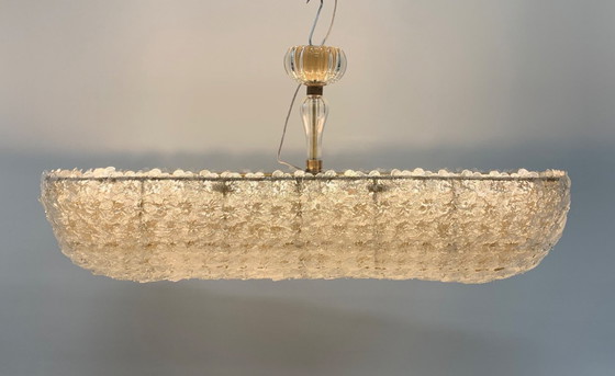 Image 1 of Lámpara de araña realizada por Enrico Neri & c.snc con flores de Murano, fabricada en Italia.