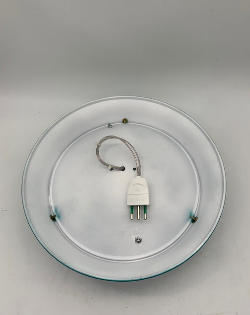 Paar plafondlampen - wandlampen - toegeschreven aan Fontana Arte, vintage Italië, middelblauw