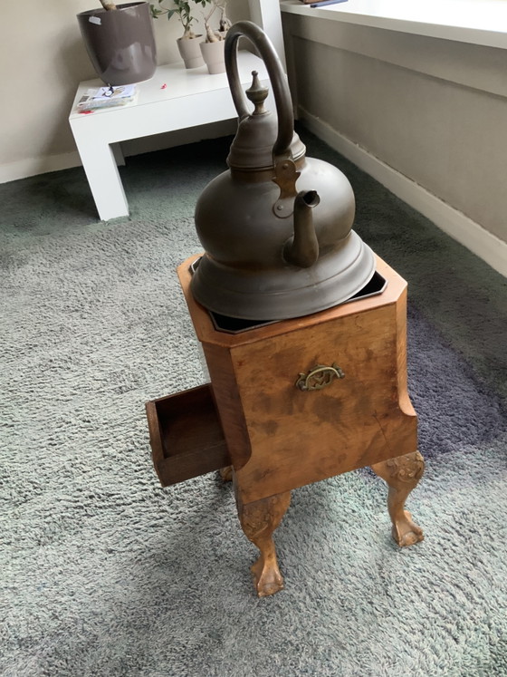 Antique Tea Stove with Kettle – Decorative Objects, Metal, Wood (photo 4 of 6)