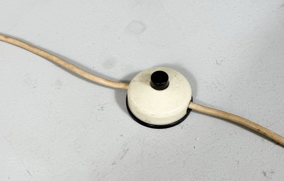 Image 1 of Lampada da terra di metà secolo, sisal/teak, Temde, Svizzera, anni '60