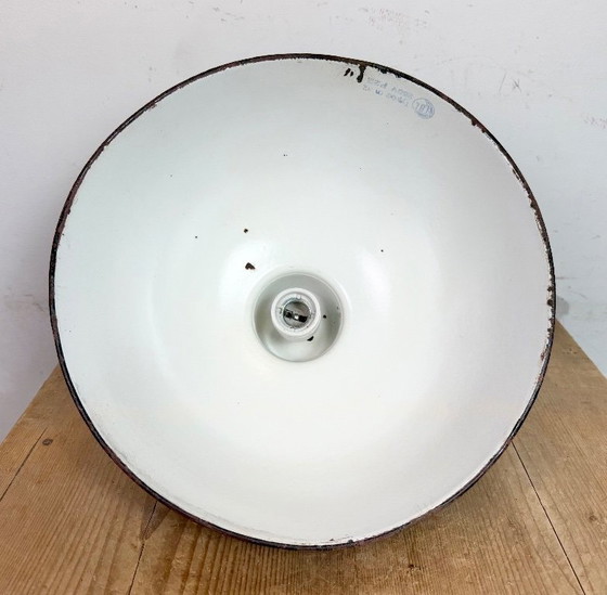 Image 1 of Lampada da fabbrica in smalto nero della Germania dell'Est di LBD Veb Leuchtenbau Dresden, anni '50