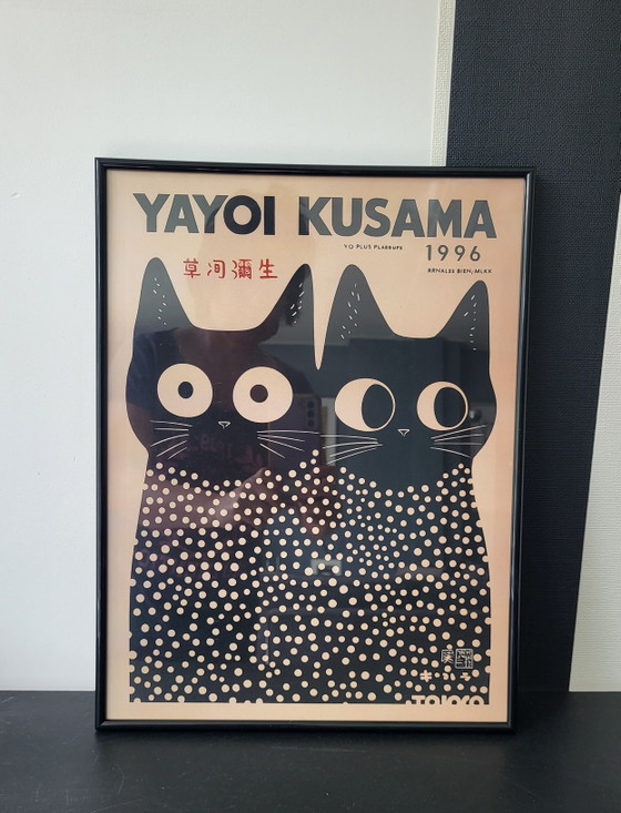 Image 1 of Stampa originale di Yayoi Kusama incorniciata.