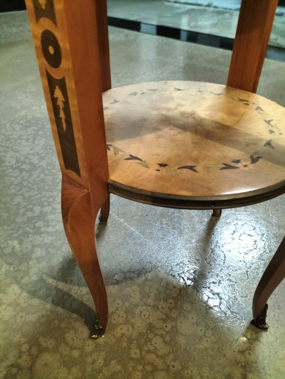 Image 1 of Magnificent Louis XVI style marquetry pedestal table