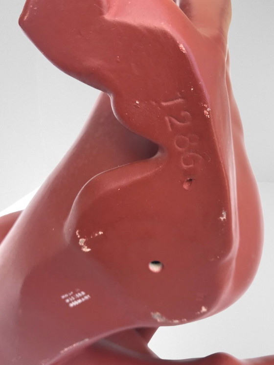 Image 1 of Cortendorf ceramic nude brown sculpture h. 35,5cm figure erotic naked woman model no. 1286 made in western germany vintage