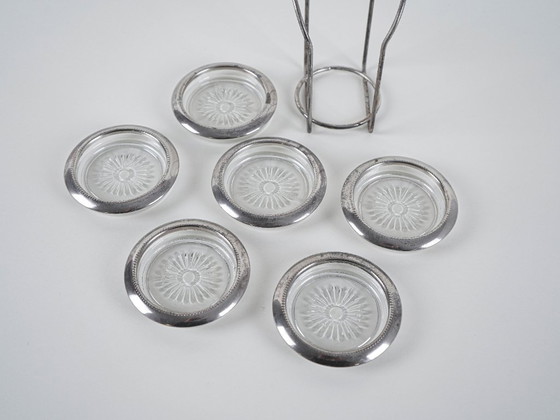 Image 1 of Set aus Glasuntersetzern, dänisches Design, 1960er Jahre, hergestellt in Dänemark