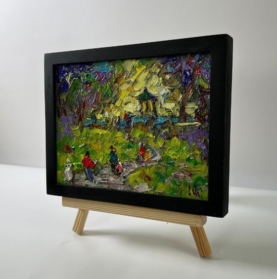 Original Oil Painting Colorful Trees Landscape City Summer Park – Paintings & Drawings, Canvas (photo 2 of 8)
