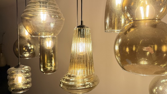 Image 1 of Quinto Smoke hanglamp met 10 glazen pendels