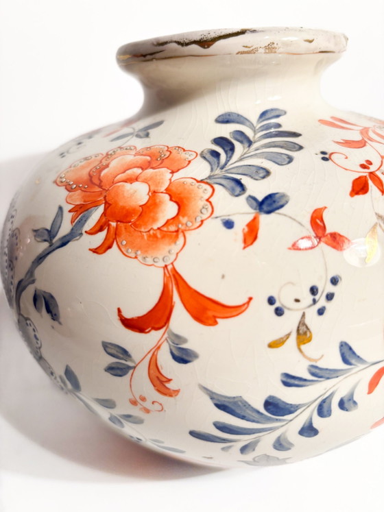 Vase en céramique Laveno à motif floral peint à la main, années 1940 – Ceramic, Art Deco (photo 3 of 8)
