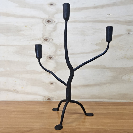 Albero portacandele in ferro battuto biologico fatto a mano (3 candele) – Iron (photo 2 of 15)