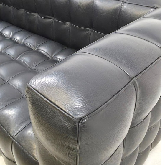 Cube de Josef Hoffmann. Ensemble de 2 canapés deux places, cuir noir – Canapés 2 places, Leather (photo 11 of 11)