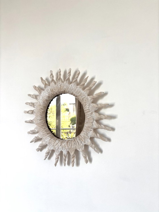 Image 1 of Specchio in ceramica francese contemporaneo, "Sole II" di Renzo Maar