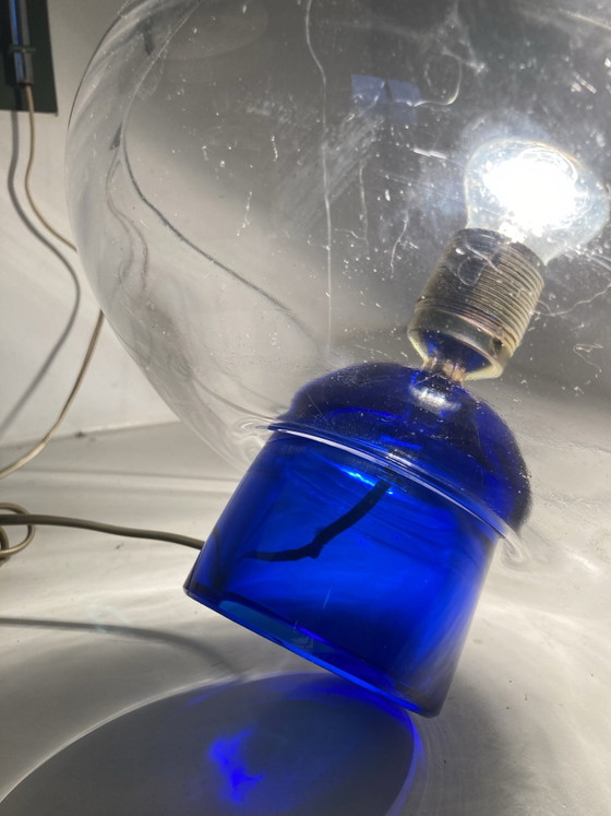 Maison Daum France crystal vintage Table lamp, Glass, Blue (photo 5 of 8)