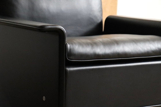 Image 1 of Paar Dieter Rams Modell 620 Lounge-Sessel, schwarzes Leder, für Vitsoe, 1980er Jahre