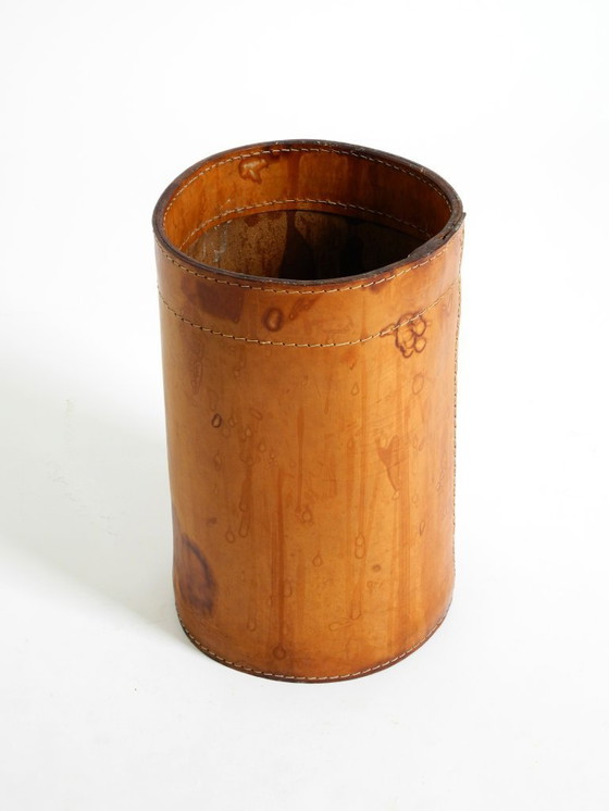 Image 1 of Beautiful 1960s leather paper bin by Torben Ørskov & Co Denmark