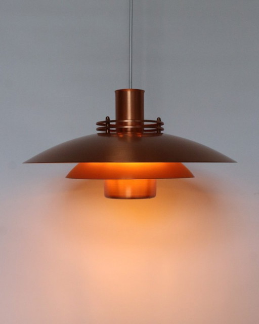 Vintage Danish Copper Pendant Lamp Formlight – Fog & Mørup, hanglampen, Metal (photo 2 of 14)