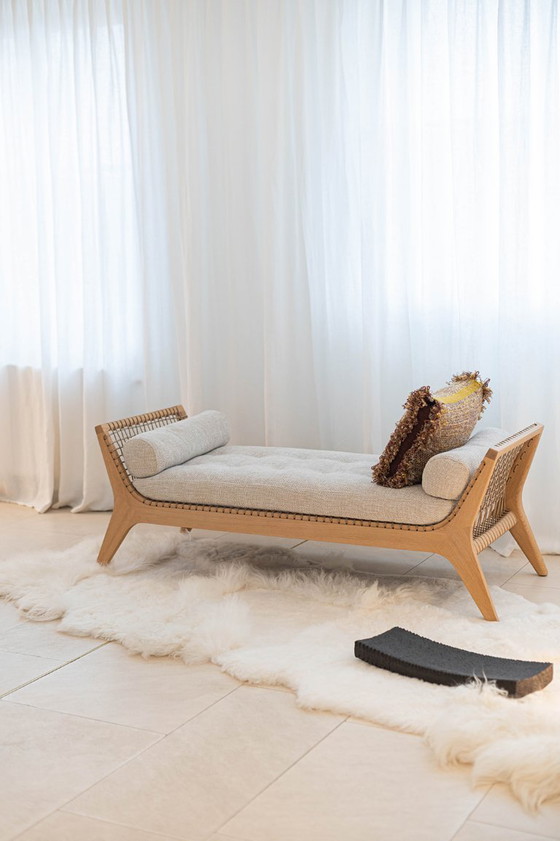Divano Klismos di Knoll International, Divani, Tessile, Legno, Beige, Mid Century Modern (foto 2 di 6)