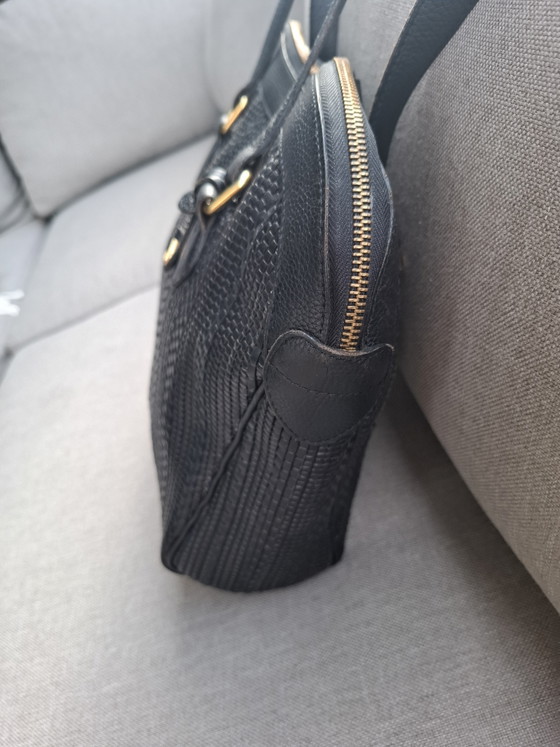 Image 1 of Magnifique sac à bandoulière Delvaux Parsac vintage – Toile de Cuir noire
