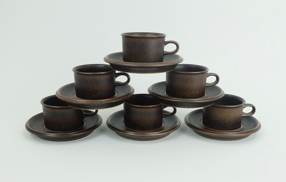 Image 1 of 6 TAZZE DA CAFFÈ con piattini arabia ruska ulla procope anni '60