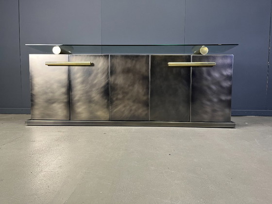 Image 1 of Crédence vintage en laiton de Belgochrom, années 1980