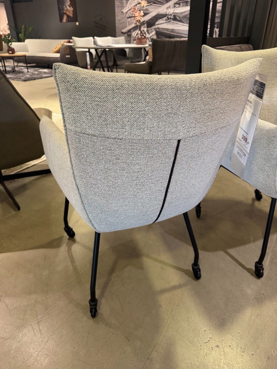 6x Dariona - Tessuto grigio chiaro - Con ruote – INHOUSE, Sedie da pranzo, Plastic, Textile (photo 3 of 3)