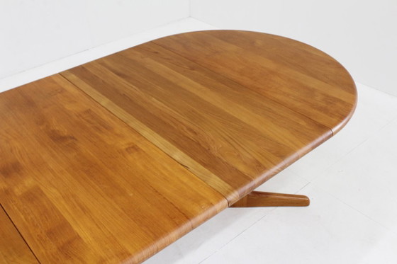 Image 1 of Vintage Danish round extendable dining table, solid teak