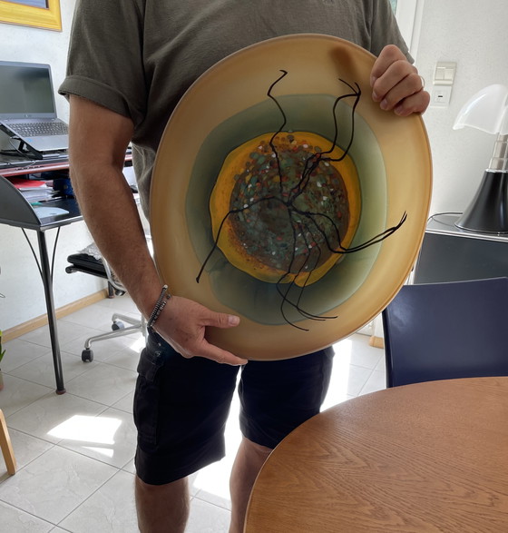 Image 1 of Large Mihai Topescu glass paste bowl