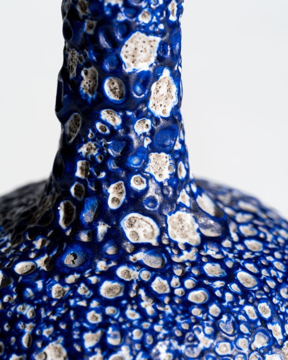 Image 1 of Albert Kiessling Moon Lava Glaze Ceramic Bottle Vase Handcrafted Studio Pottery