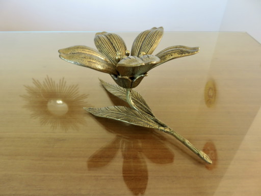 Cendrier "Fleur" en Laiton, Années 70