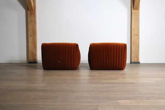 Image 1 of Paar Cinna Sandra loungestoelen in fluweel van Annie Hieronimus, 1970