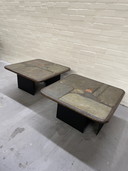 2 Natural stone side tables, Paul Kingma