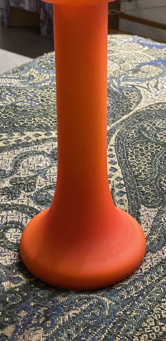 Image 1 of Vase Carlo Moretti en satin orange et blanc 24,5 cm