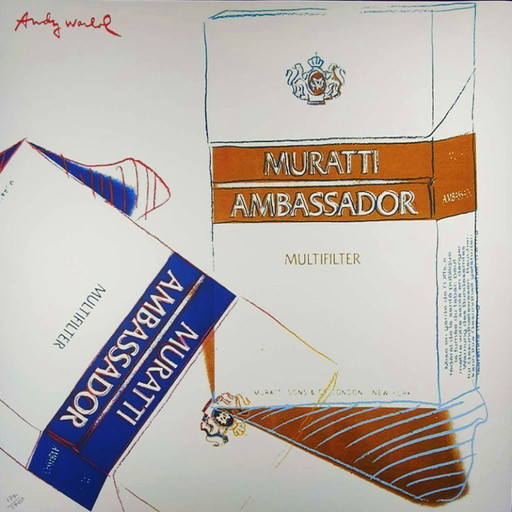 1980s Big Andy Warhol "Muratti Ambassador" Limited Edition Lithograph Numbered in Pencil by CMOA. 60 cm / (photo 2 of 5)
