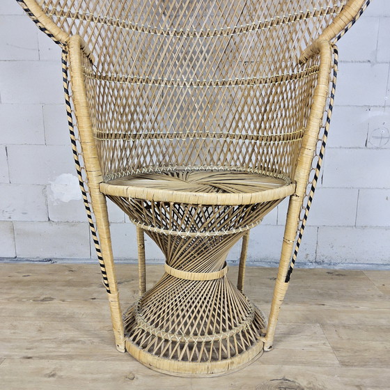 Image 1 of Vintage Rotan Peacock chair Emmanuelle / Pauwen stoel (H150cm) 