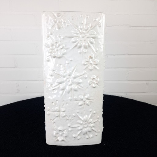 Vintage Scheurich vase Kosmos Sputnik white ceramic 1970s