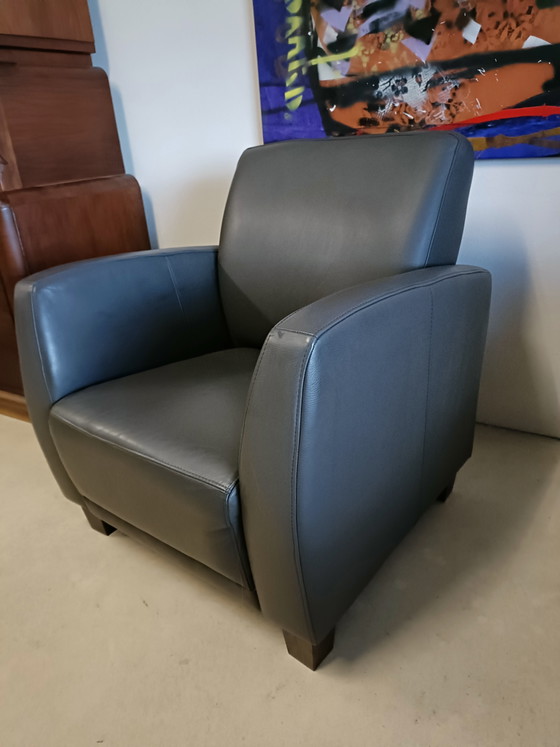 Poltrona in Pelle Grigio Scuro – Poltrone, Leather, Wood (photo 14 of 15)