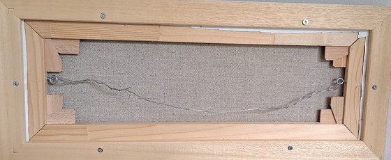 Image 1 of Strandgezicht met oranje parasol door A.van Noort