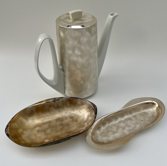 Image 1 of ✨ Vintage koffieservies – Bauscher Weiden Duitsland + 2 verzilverde sjaals