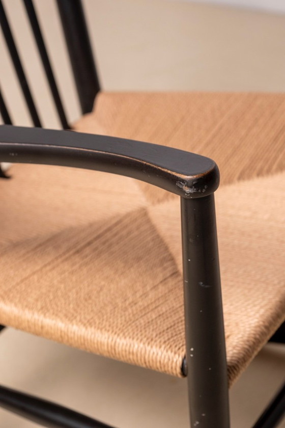 Image 1 of Sedia a dondolo nera Hans J. Wegner J16, 1969 FDB