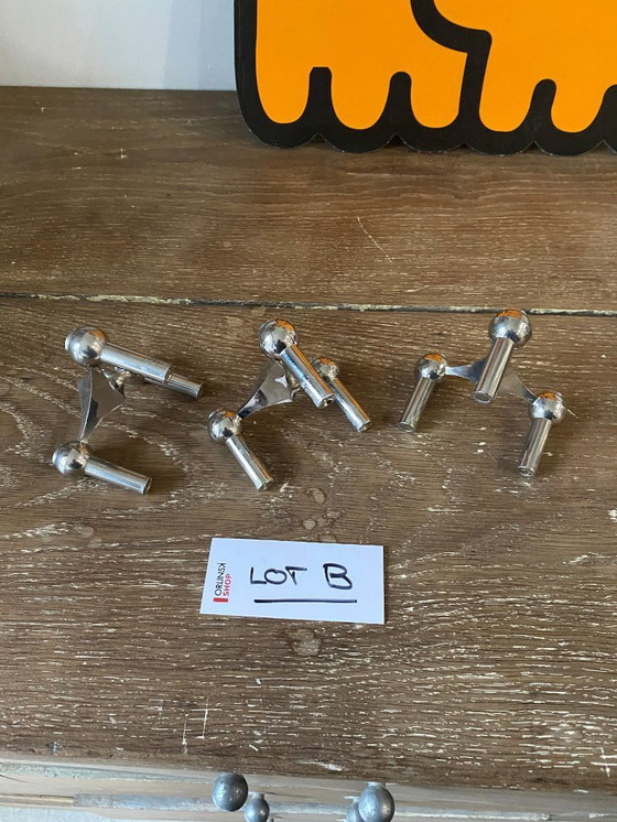 Image 1 of Lotto B, set di 3 candelieri modulari, NAGEL 1970