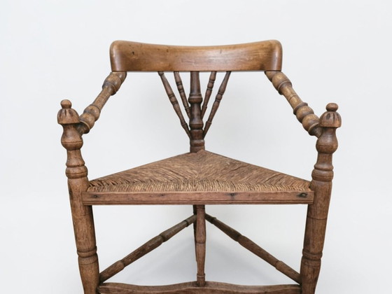 Image 1 of Antieke 19e eeuwse rieten stoel