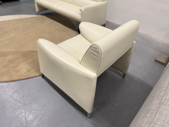 Image 1 of Leolux Felizia Sofa 2.5 Seater & Armchair Senso Egret
