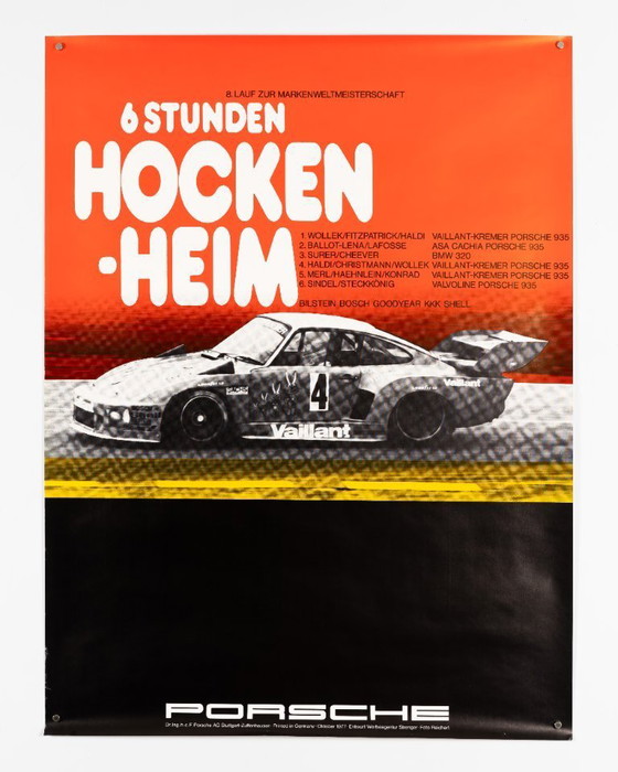 Image 1 of Porsche 6 Stunden Hockenheim – 1977 – Original Vintage Motorsport Poster by Erich Strenger – Modern Racing Art – 102x76 cm
