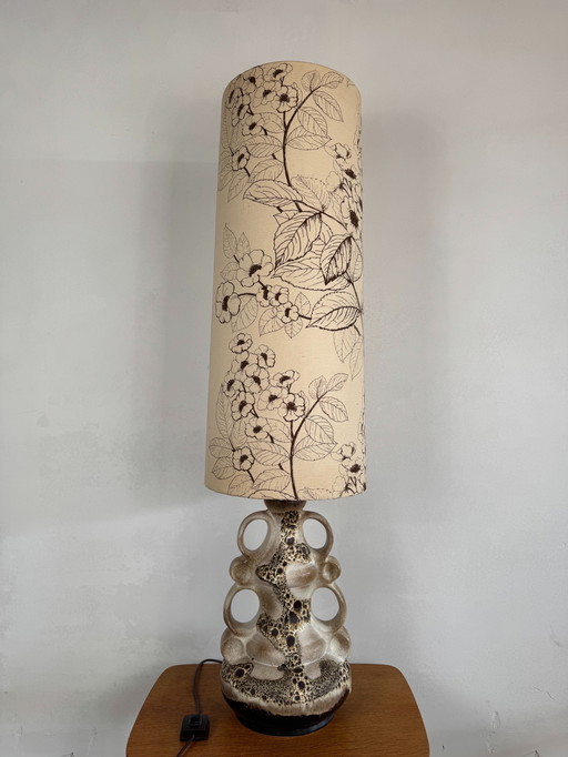 Steinbach Leuchten Keramik Tischlampe - Westdeutsches Mid Century Statement